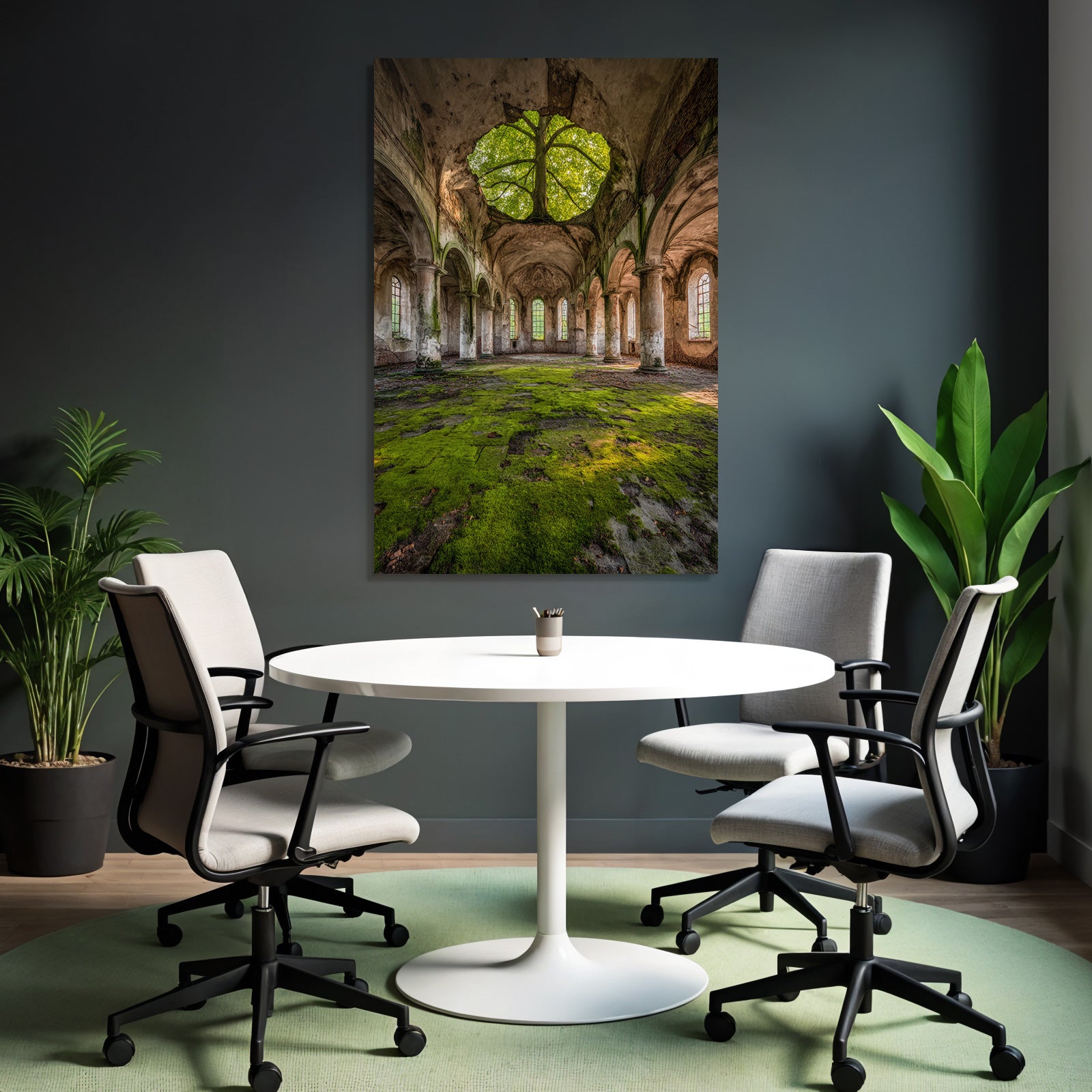 Verlassene Mit Moos Und Baum Im Innenraum | Lost Places | Architektur