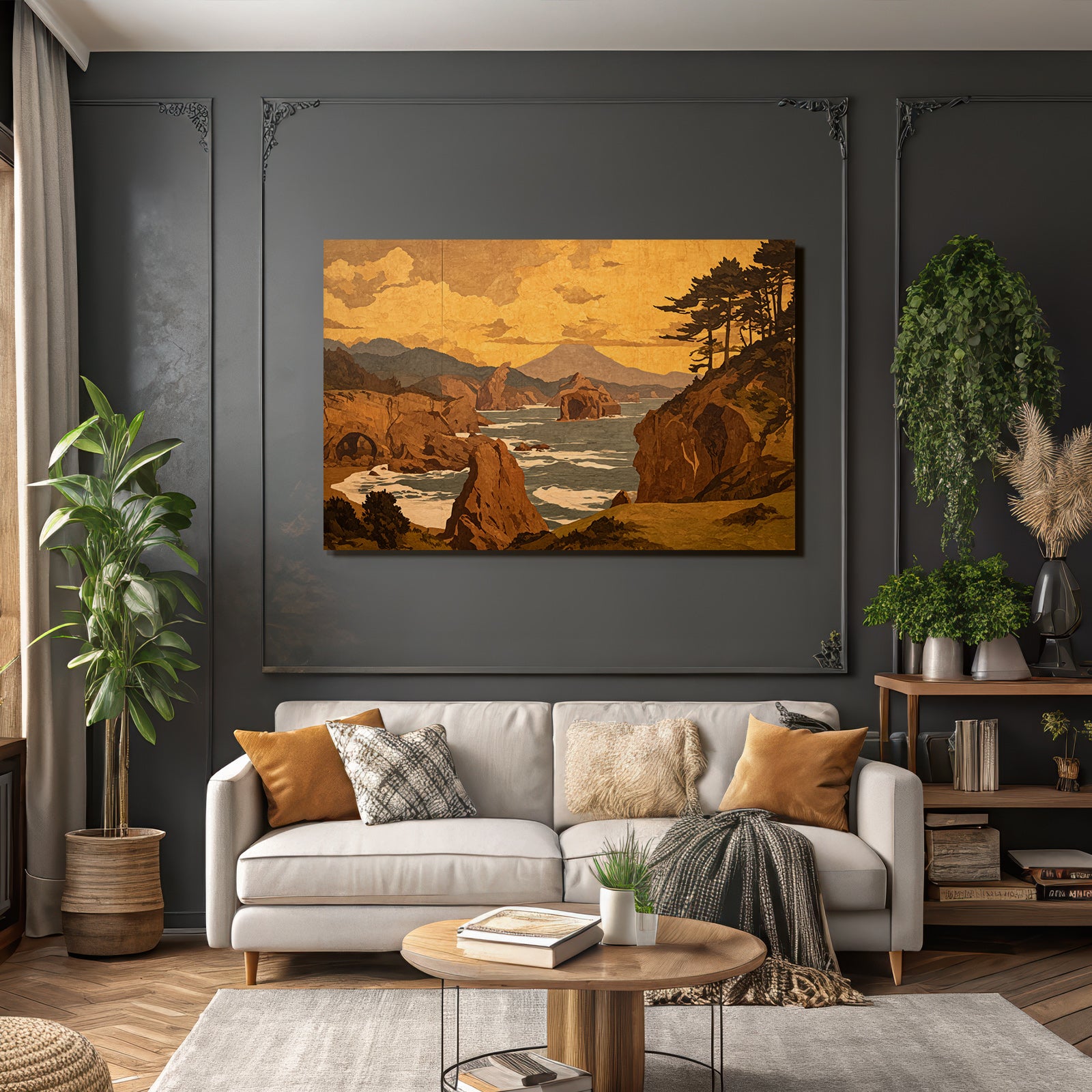Yoga Meditation Bild Kustlandschaft Bei Sonnenuntergang Mit Bergen Und Felsen | Yoga und Meditation | Themen und Hobbys