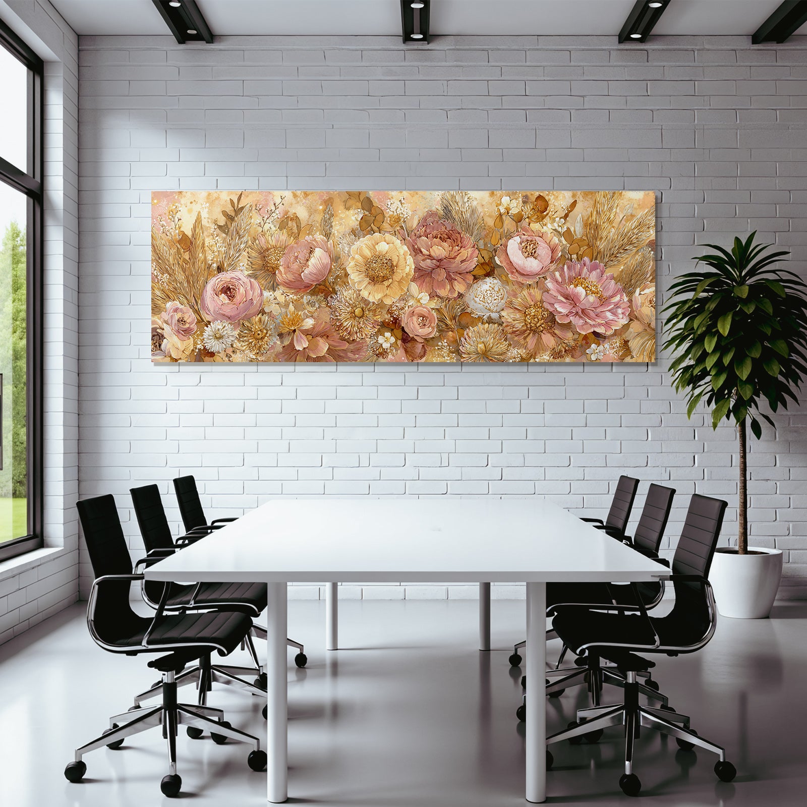 Trocken Retro Flowers Blumige Anordnung Peonies Daisies Und Grünery Illustration