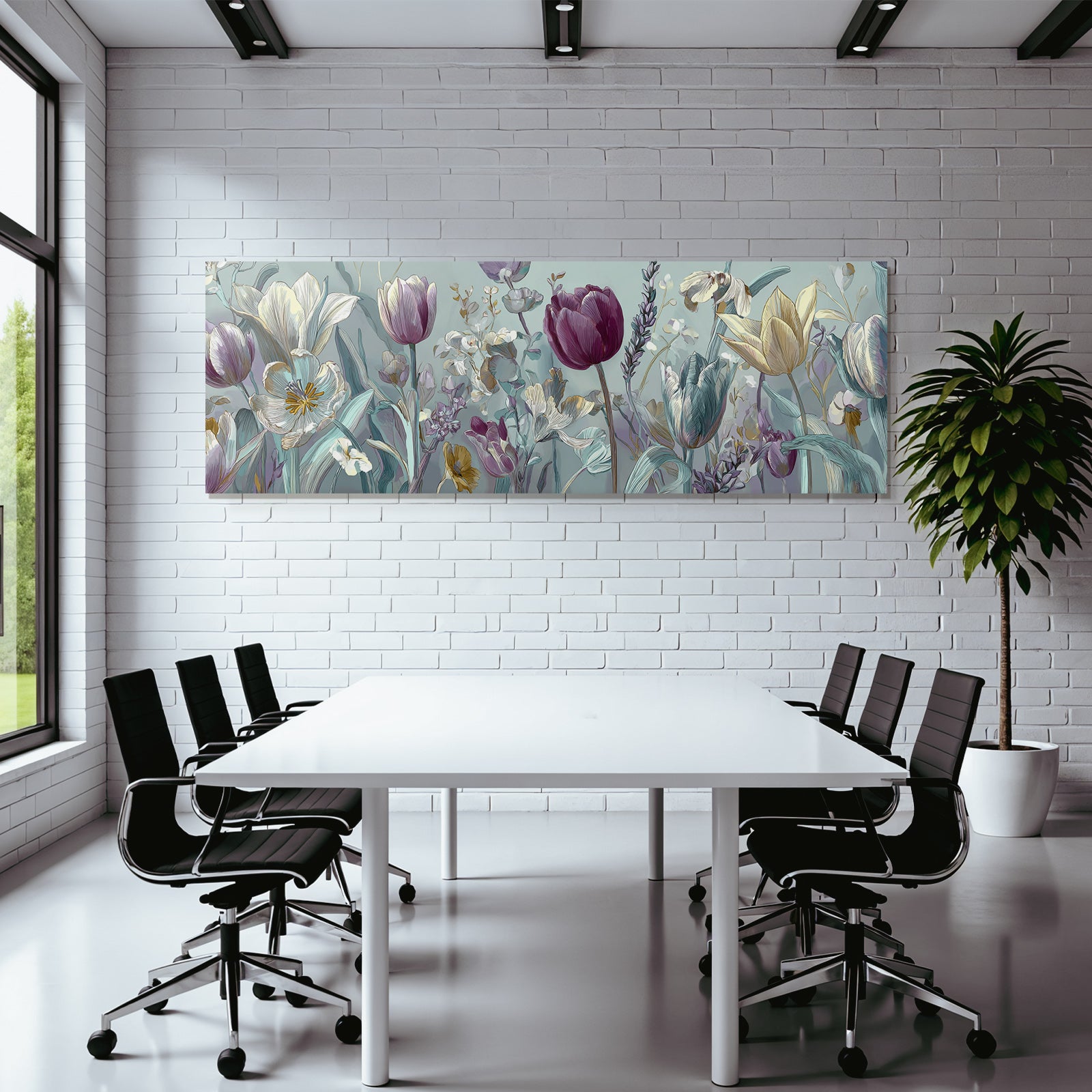 Florales Botanisches Muster Mit Tulpen