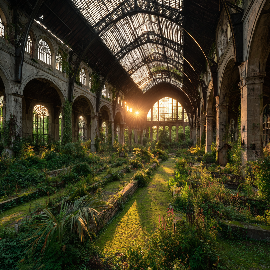 Verlassene Struktur Innenbereich Gewachsene Pflanzen Indoor Garten | Lost Places | Architektur
