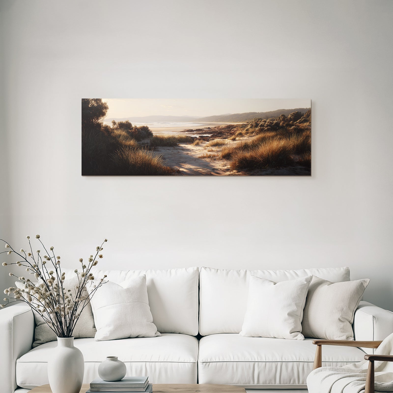 Ruhige Strandlandschaft Mit Gras Und Meer | Duenen und Heide | Landschaften