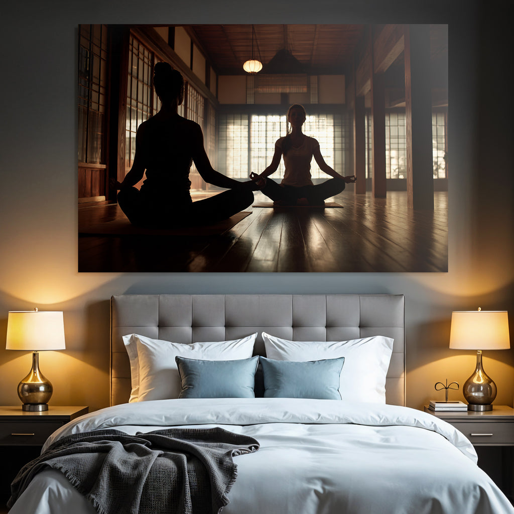 Yoga Meditation Yoga Meditation In Der Ruhigen Umgebung Silhoütten | Yoga und Meditation | Themen und Hobbys