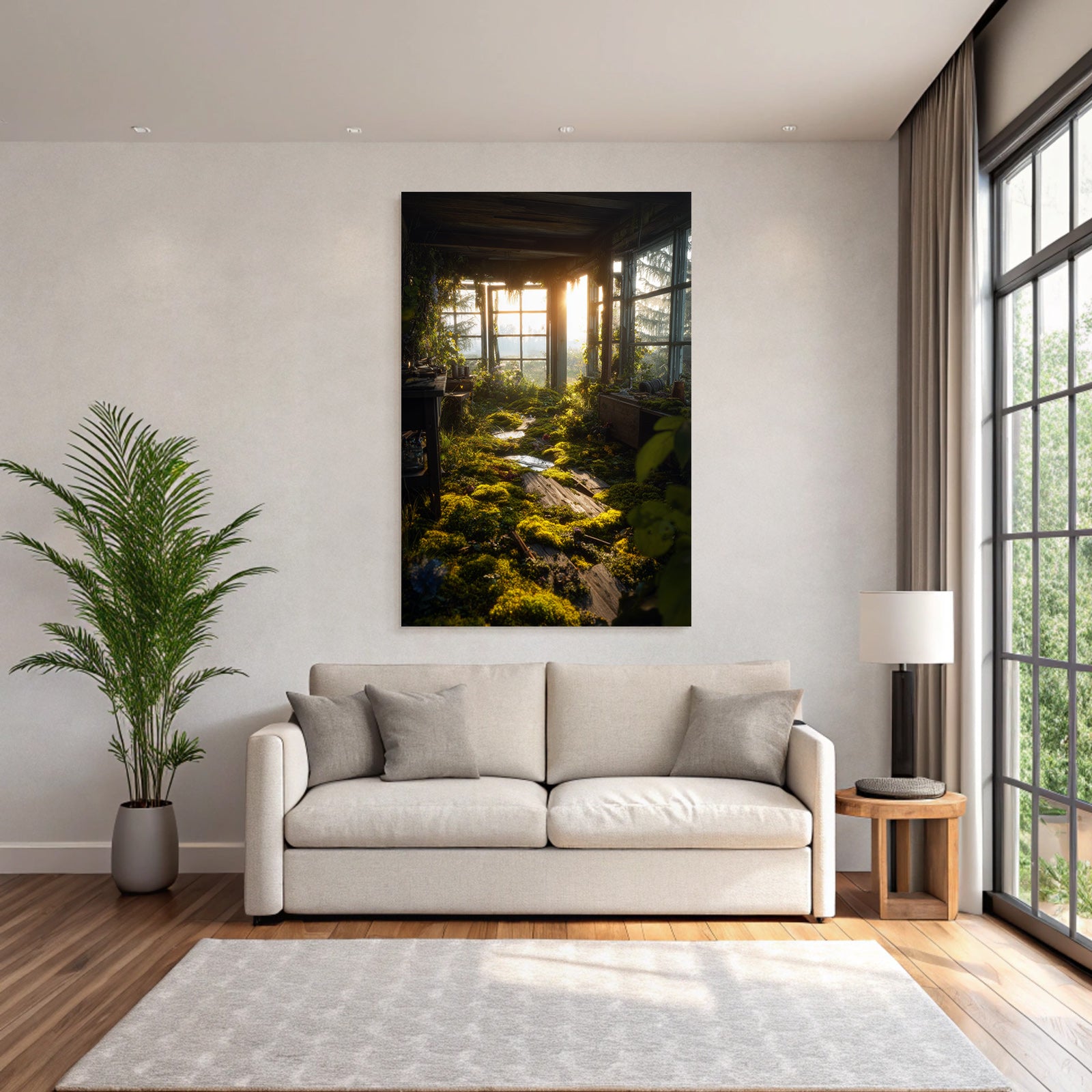 Verlassener Raum Mit Üppiger Vegetation Im Neün Licht | Lost Places | Architektur