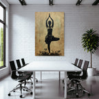 Yoga Meditation Yoga Pose Silhoütte Mit Pflanzen Und Altem Hintergrund | Yoga und Meditation | Themen und Hobbys
