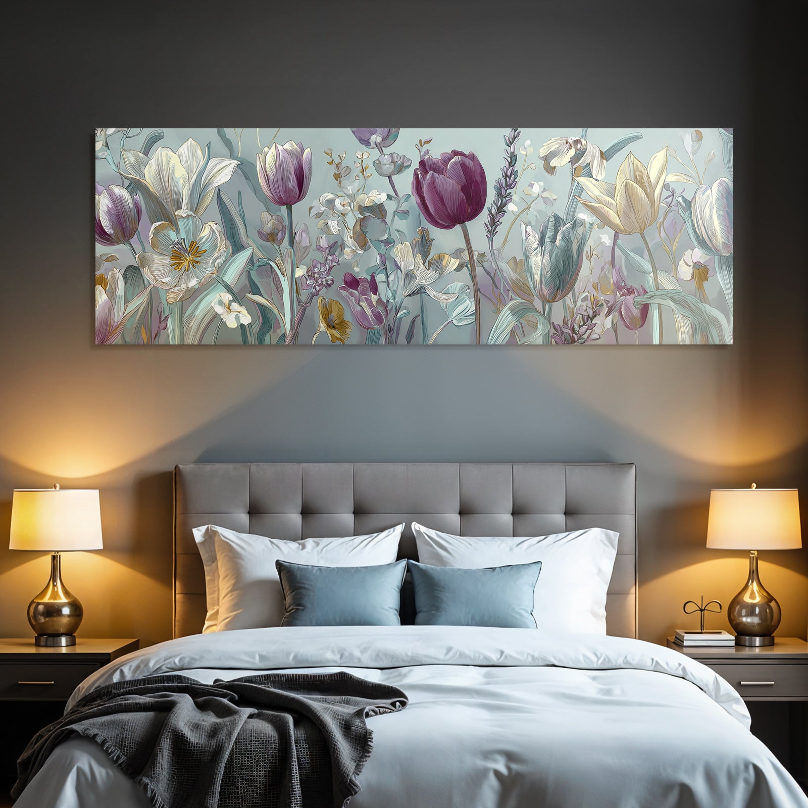 Florales Botanisches Muster Mit Tulpen
