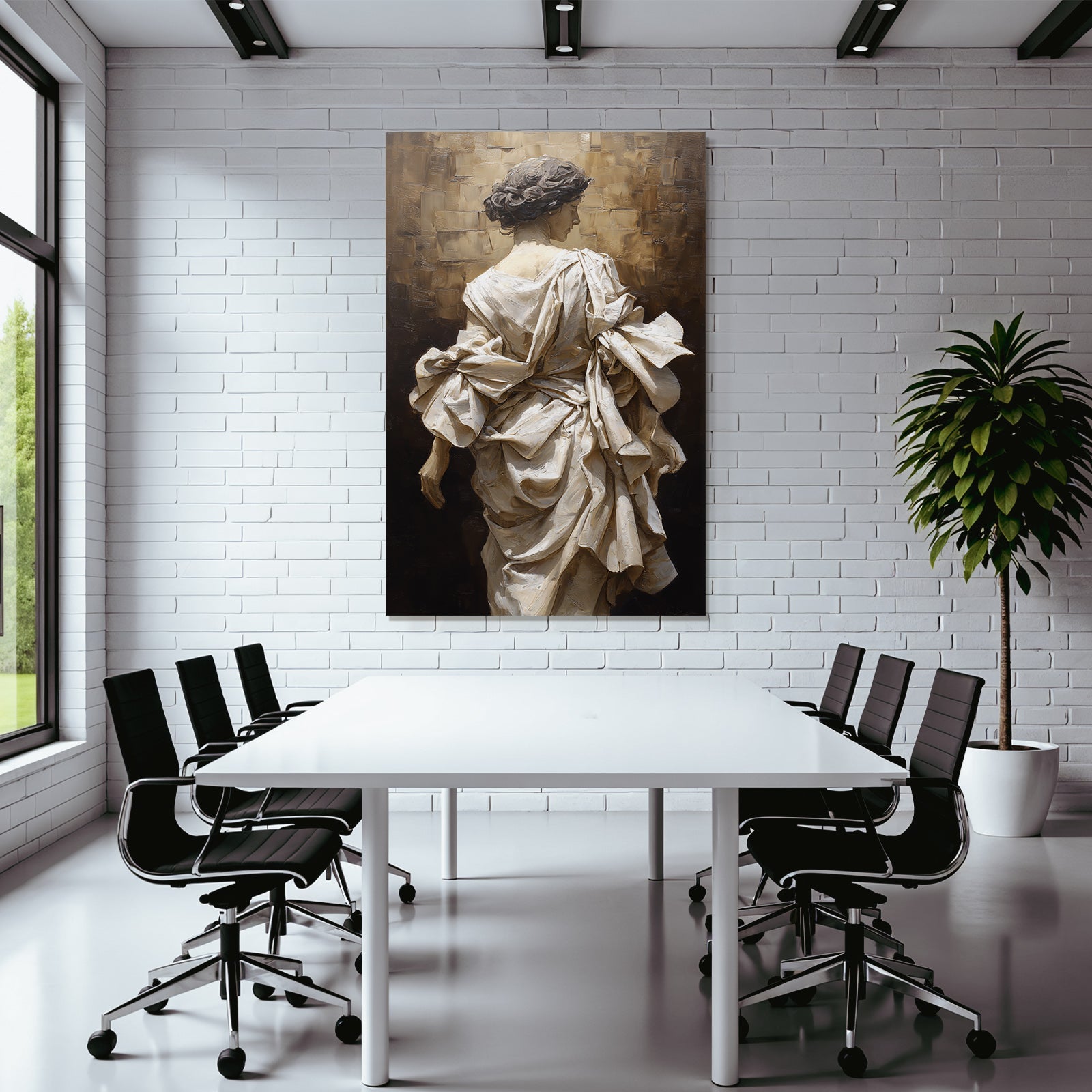 Elegante Figura Mit Gewickeltem Stoff Im Hintergrund Mit Detail Reichtum | Aktkunst und Sinnlichkeit | Menschen und Emotionen