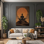 Yoga Meditation Meditierende Person Auf Einem Felsen Mit Sonne Im Hintergrund | Yoga und Meditation | Themen und Hobbys
