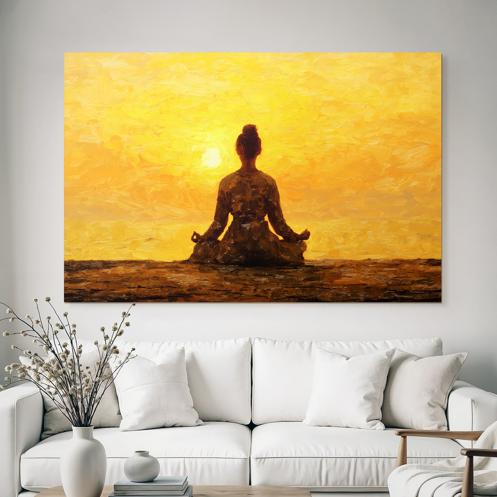Yoga Meditation Meditierende Person Im Sonnenuntergang Hintergrund Ruhige Atmosphäre | Yoga und Meditation | Themen und Hobbys