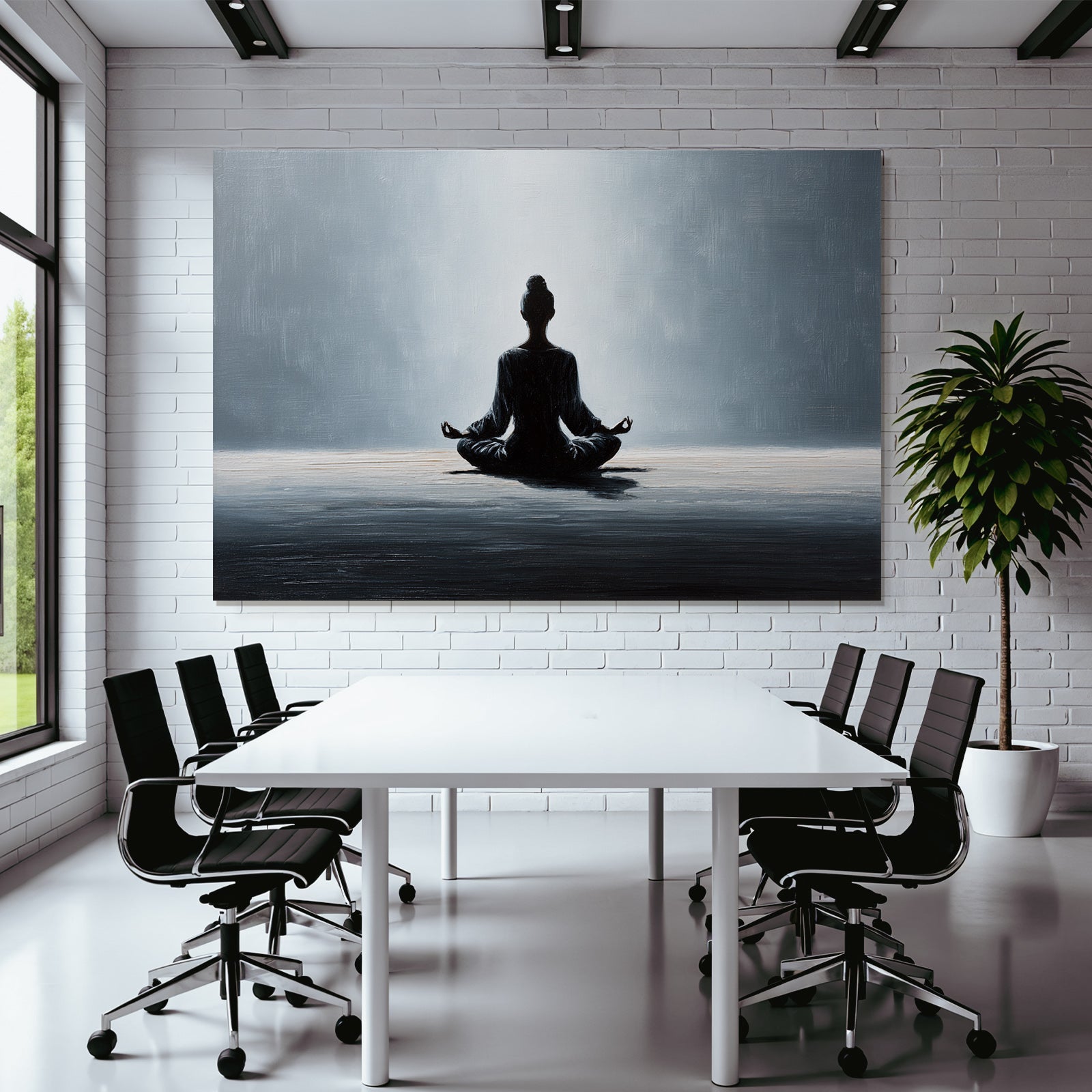Yoga Meditation Meditierende Person Im Silhoütten Stil Ruhe Und Geistige Frieden | Yoga und Meditation | Themen und Hobbys