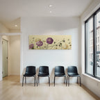 Botanische Illustration Detailreiche Blüten Verschiedene Farben Beige Hintergrund