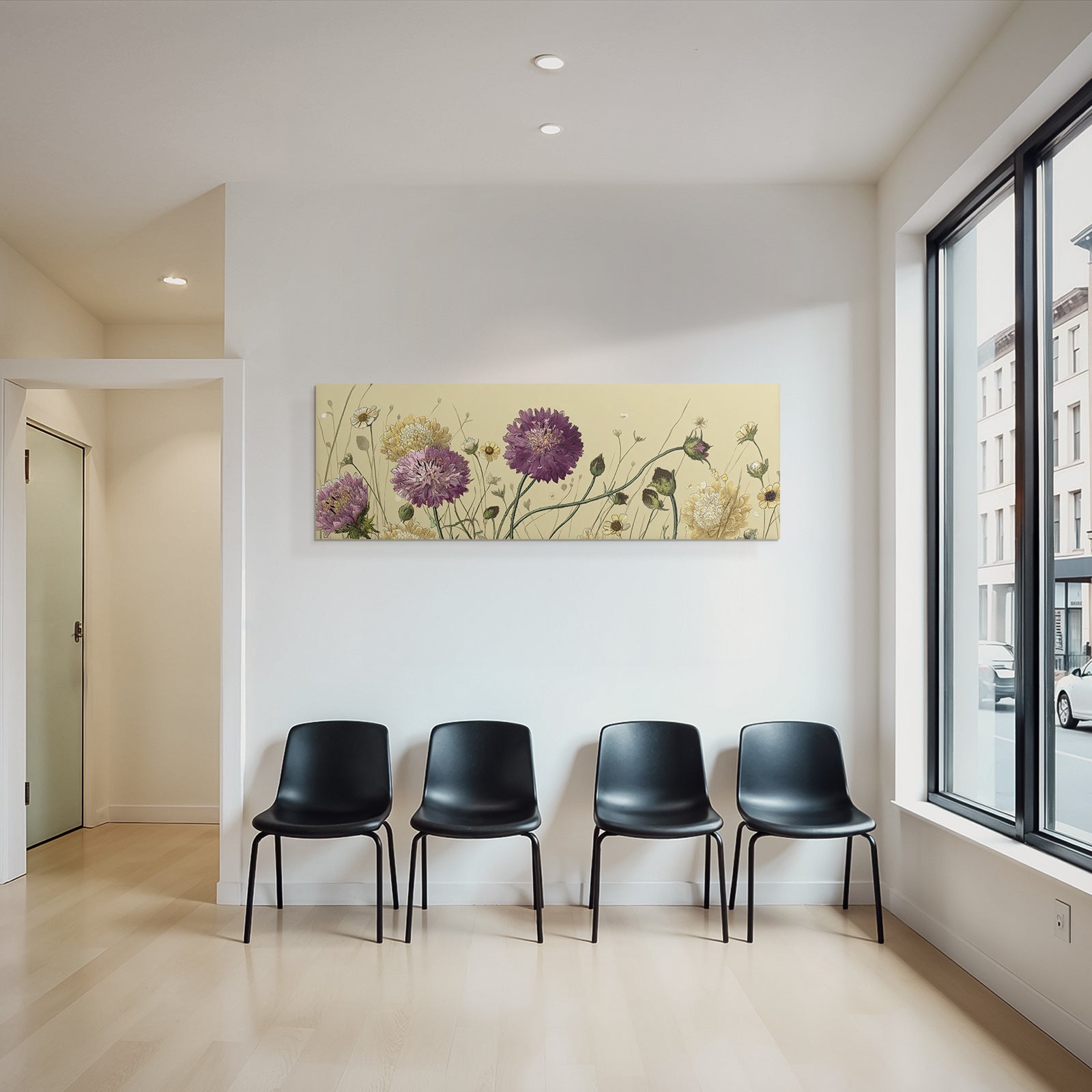 Botanische Illustration Detailreiche Blüten Verschiedene Farben Beige Hintergrund