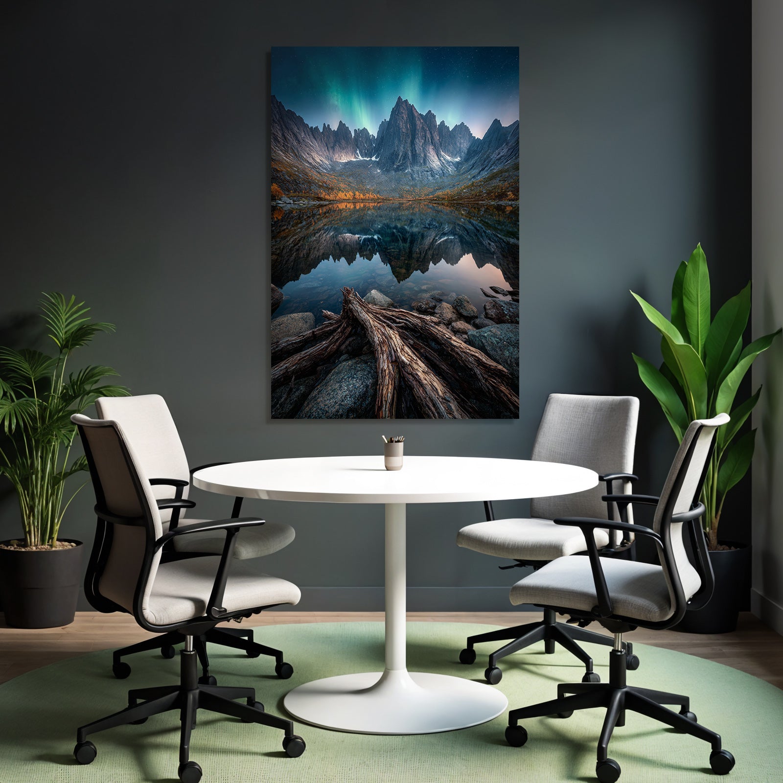 Polarlicht Traumhafte Natur Landschaft Bergrefl Action See Mit Norlicht | Fjorde und Gletscher | Landschaften