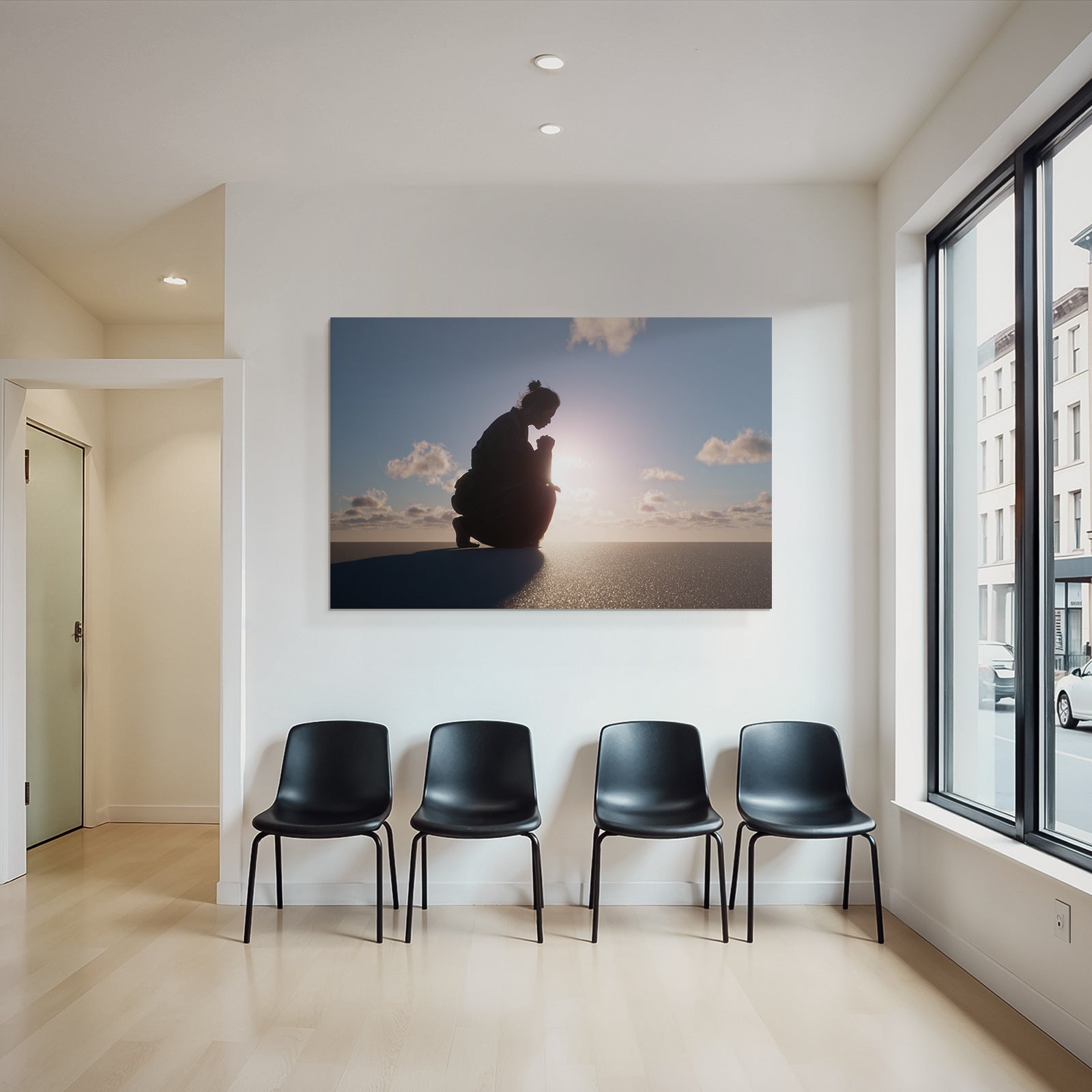 Yoga Meditation Kontemplative Person Mit Scenic Himmel Sonnenaufgang Oder Sonnenuntergang | Yoga und Meditation | Themen und Hobbys