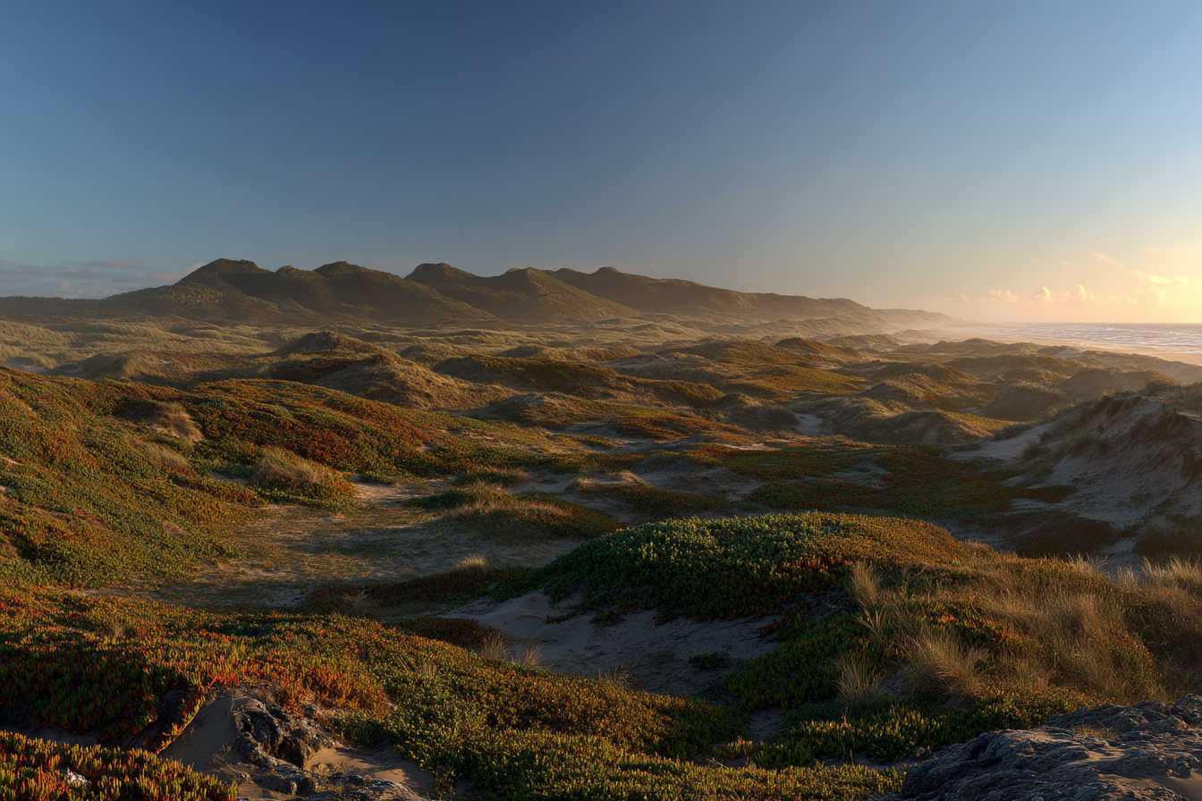 Küstenlandschaft Beim Westen Sonnenuntergang | Duenen und Heide | Landschaften