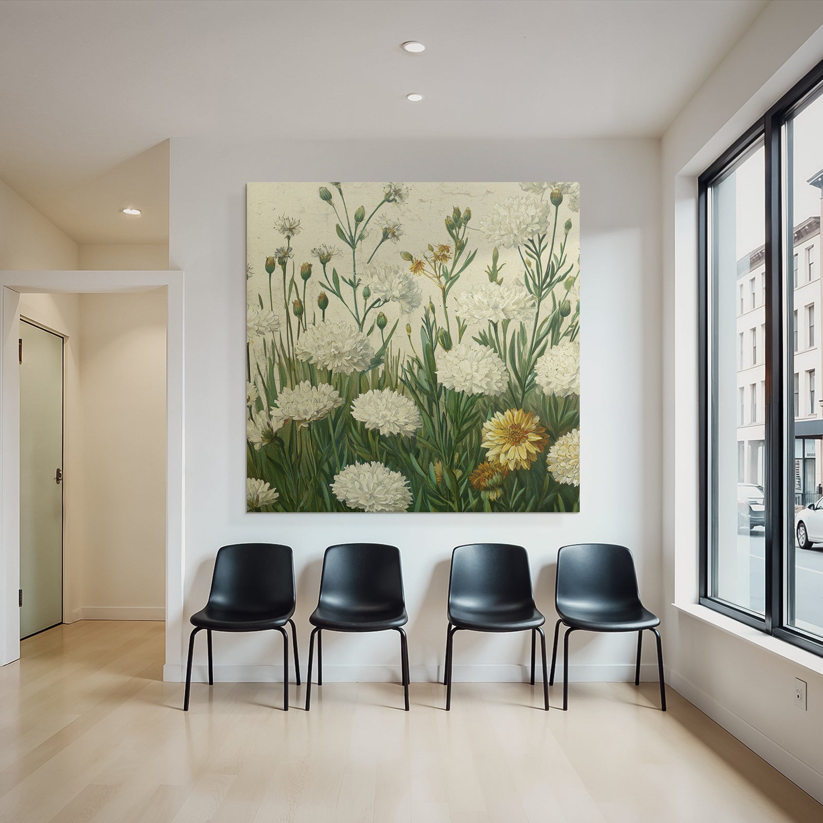 Botanische Illustration Weisse Und Gelbe Auf Vergilbtem Hintergrund