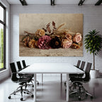 Trocken Retro Flowers Getrocknete Arrangement Rustikaler Hintergrund Erdige Farben Vintage