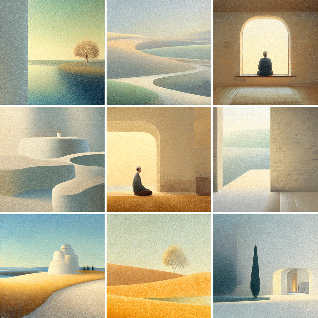 Yoga Meditation Ruhige Minimalistische Landschaften Und Innenraeume | Yoga und Meditation | Themen und Hobbys