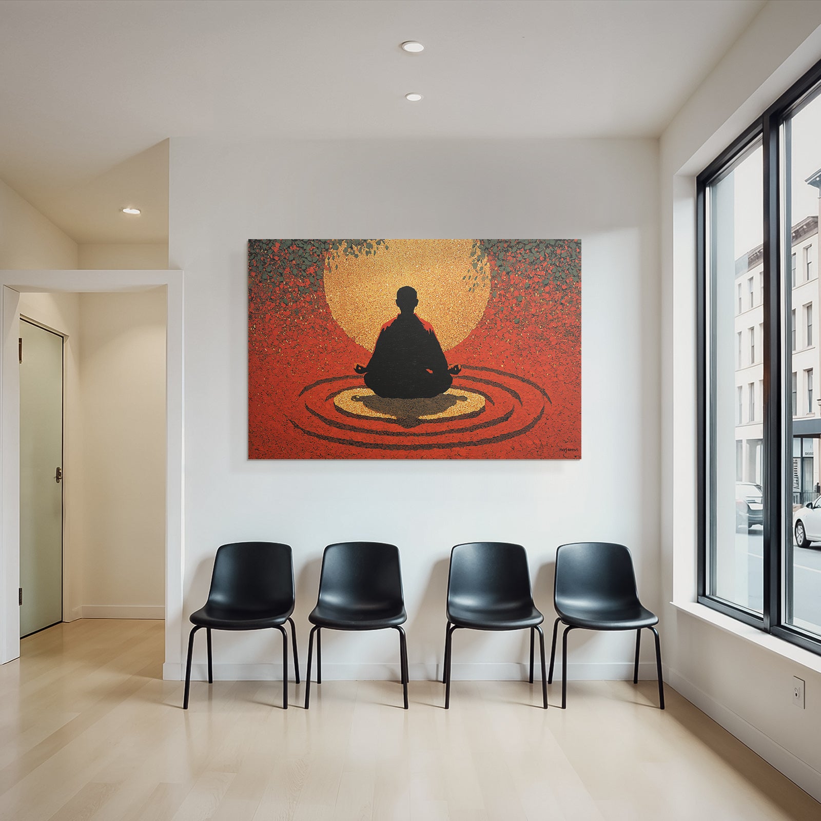 Yoga Meditation Meditierender Mensch Hintergrund Rot Gold Harmonie Balance | Yoga und Meditation | Themen und Hobbys