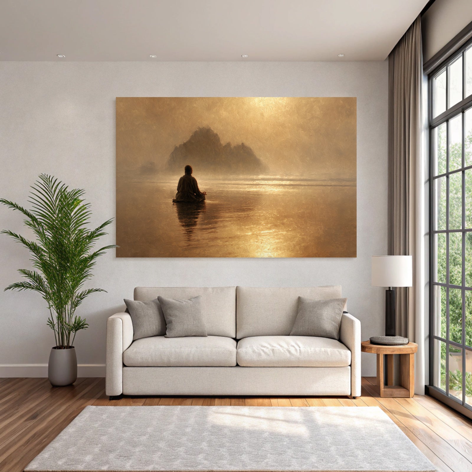 Yoga Meditation Ruhige Szene Person Meditiert Wasser Sonnenaufgang Sunset | Yoga und Meditation | Themen und Hobbys