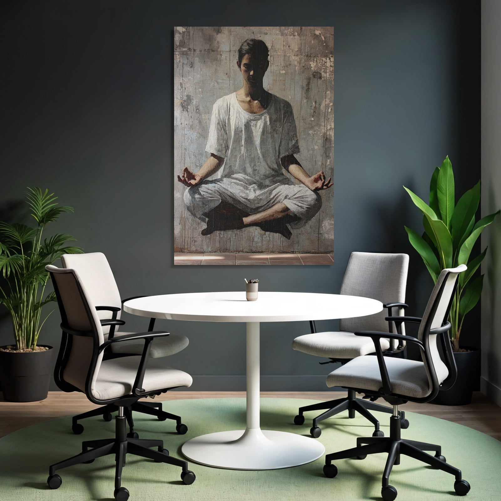 Yoga Meditation Meditierender Menschen In Weisser Kleidung Im Schwebenden Zustand | Yoga und Meditation | Themen und Hobbys