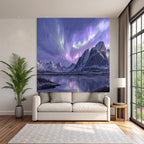 Polarlicht Ruhige Landschaft Mit Aurora Borealis Und Reflektion In Wasser | Fjorde und Gletscher | Landschaften