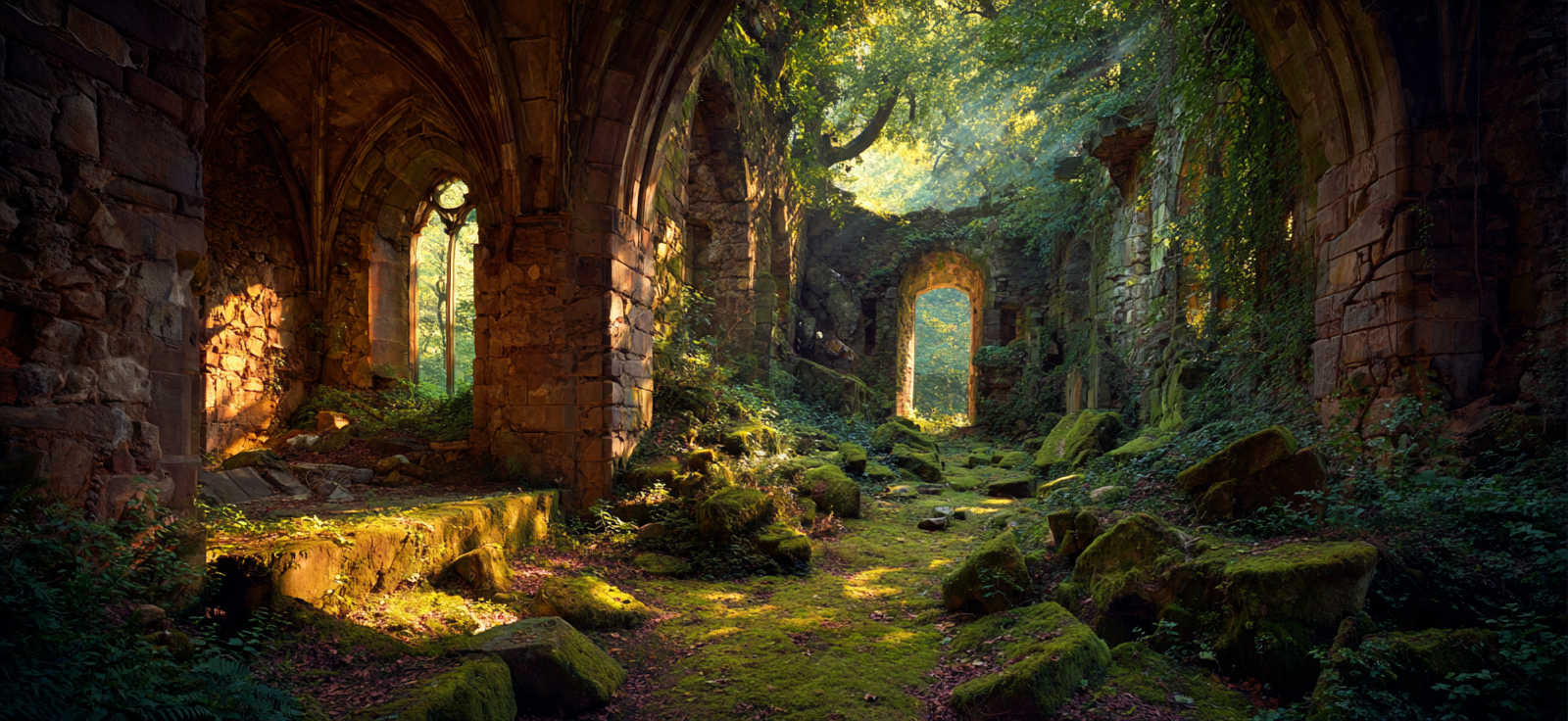 Üppige Ruinen Eines Alten Gemaeürs Umgeben Von Natürlicher Schönheit | Lost Places | Architektur