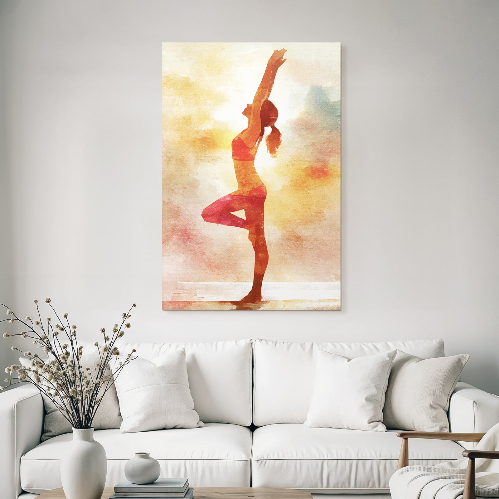 Yoga Meditation Yoga Pose In Kreativem Hintergrund Wasserfarbenmalerei | Yoga und Meditation | Themen und Hobbys