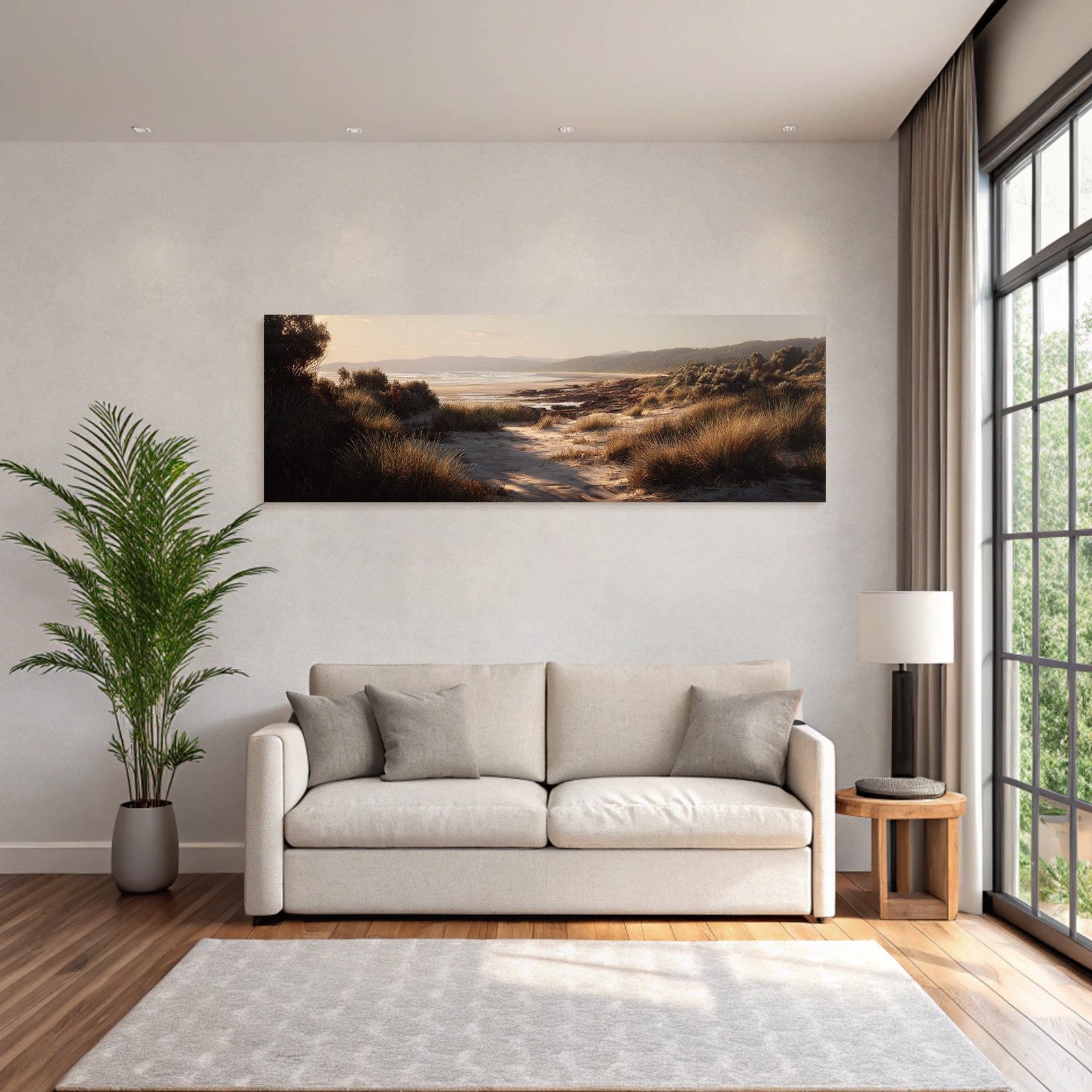 Ruhige Strandlandschaft Mit Gras Und Meer | Duenen und Heide | Landschaften