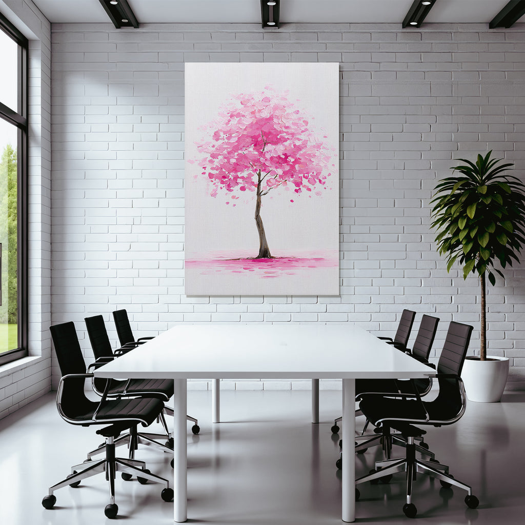 Zartrosa Baum Mit Minimalistischem Hintergrund