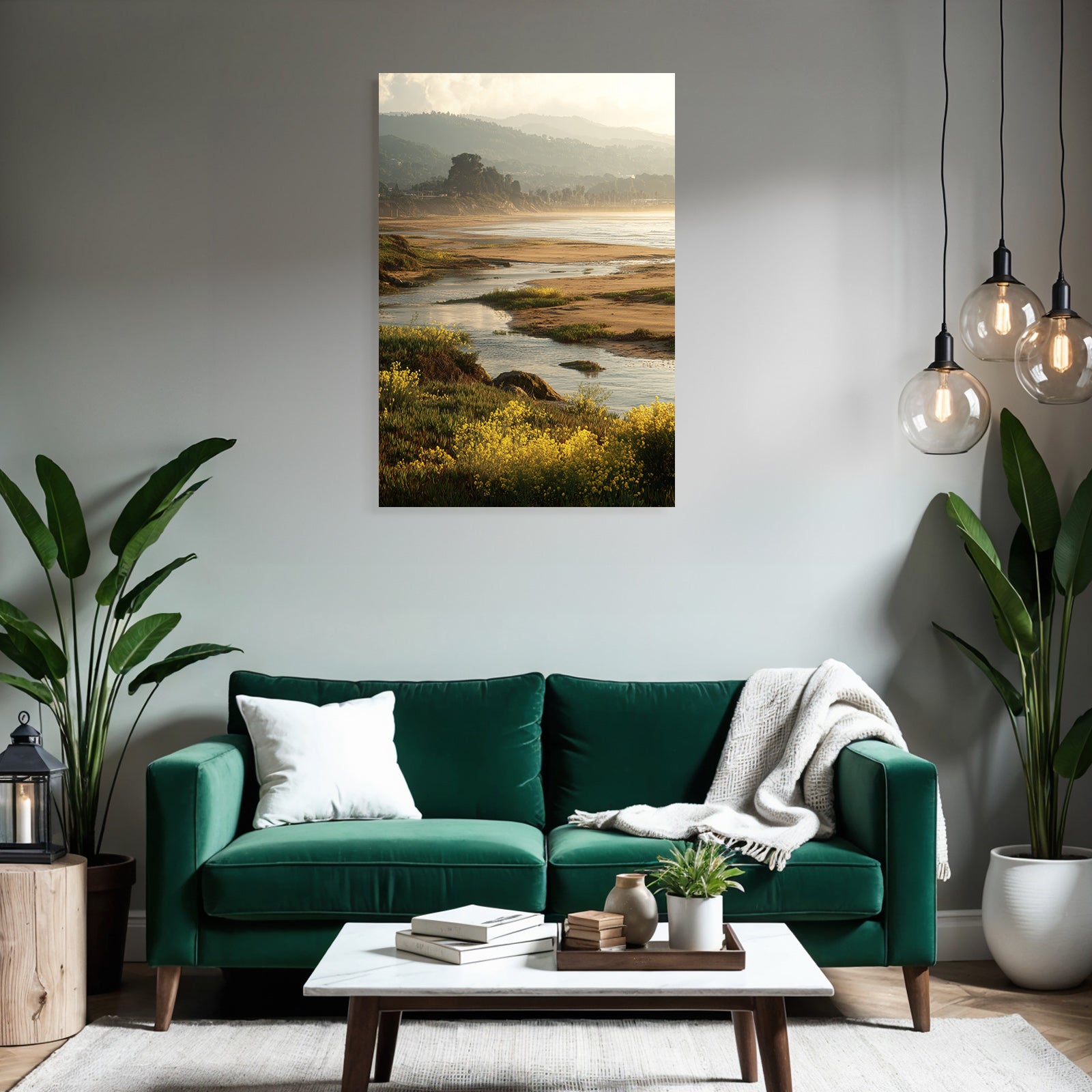 Friedliche Naturlandschaft Fluss Flora Hügel Warmes Licht | Duenen und Heide | Landschaften