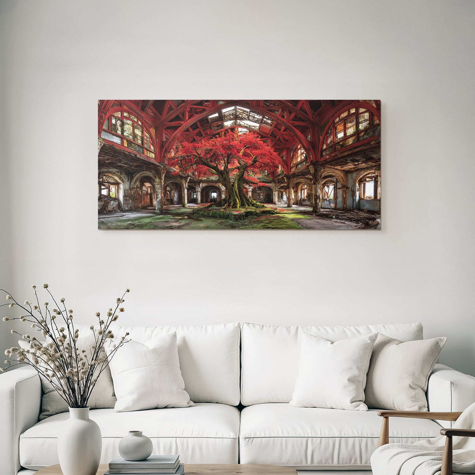 Verlassene Rot Baum Und Moos Harmonie Von Natur Und Verfall | Lost Places | Architektur