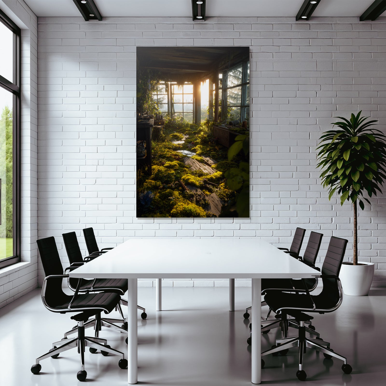 Verlassener Raum Mit Üppiger Vegetation Im Neün Licht | Lost Places | Architektur