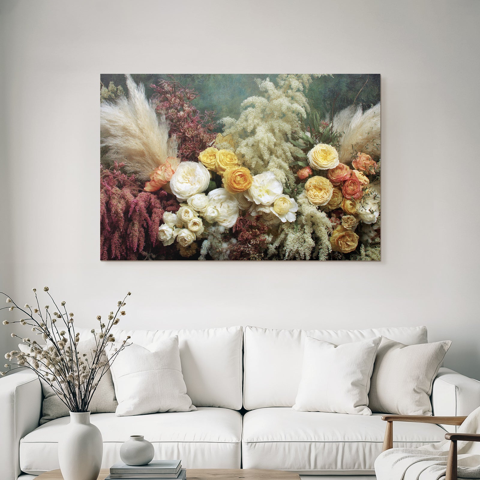 Trocken Retro Flowers Getrocknete Anordnung Mit Botanischen Elementen