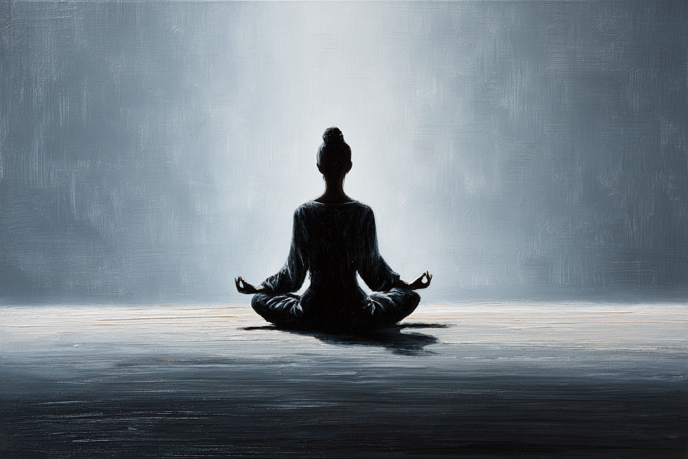 Yoga Meditation Meditierende Person Im Silhoütten Stil Ruhe Und Geistige Frieden | Yoga und Meditation | Themen und Hobbys