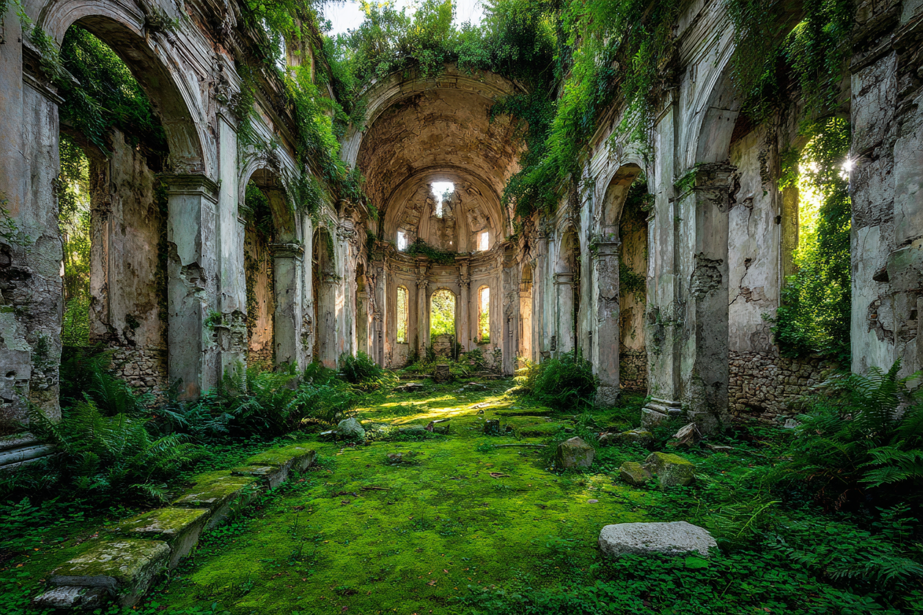 Verfallene Mit Naturgewalt Und Grünem Wachstum | Lost Places | Architektur