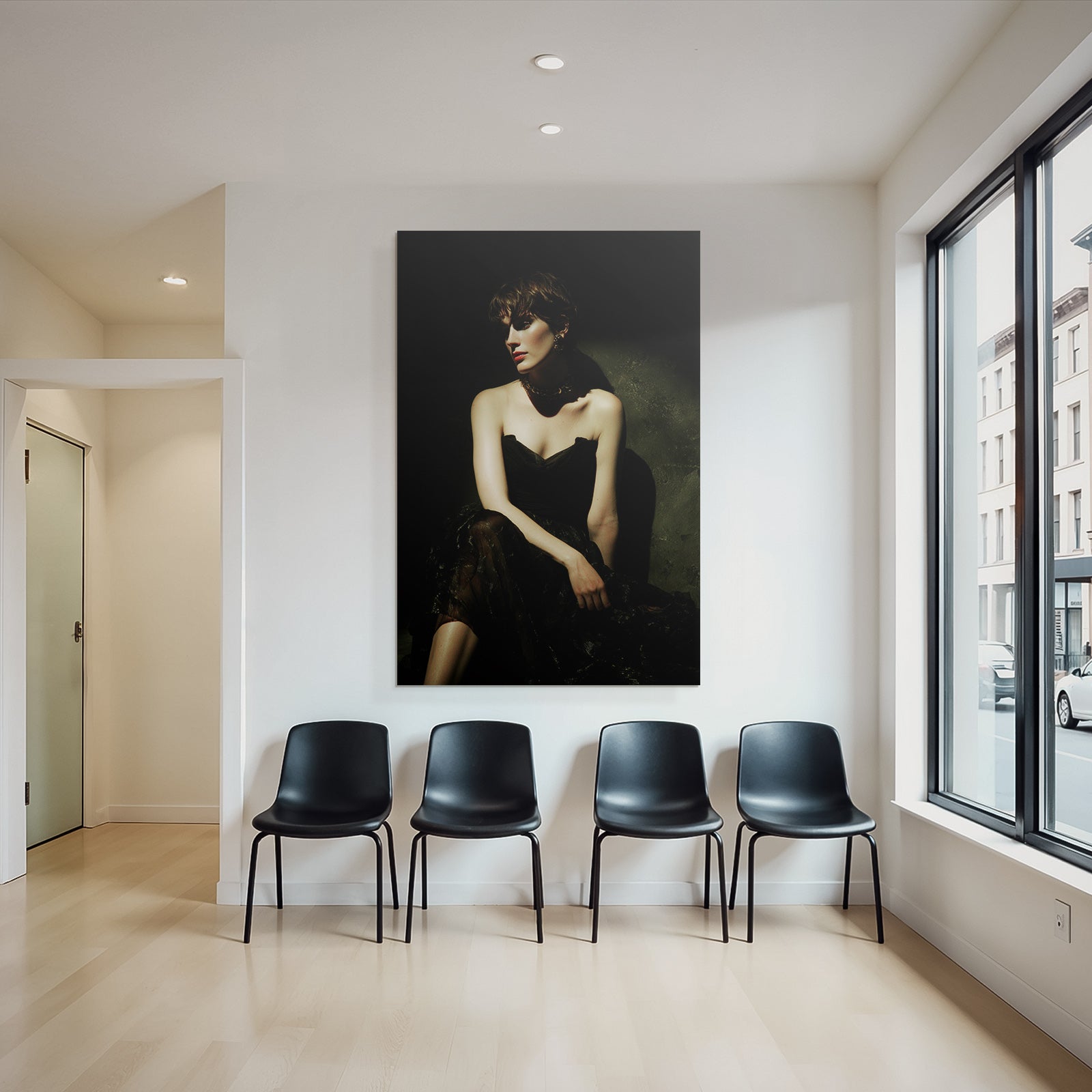Elegantes Sw Portait In Dunkler Umgebung | Aktkunst und Sinnlichkeit | Menschen und Emotionen