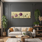 Botanische Illustration Detailreiche Blüten Verschiedene Farben Beige Hintergrund
