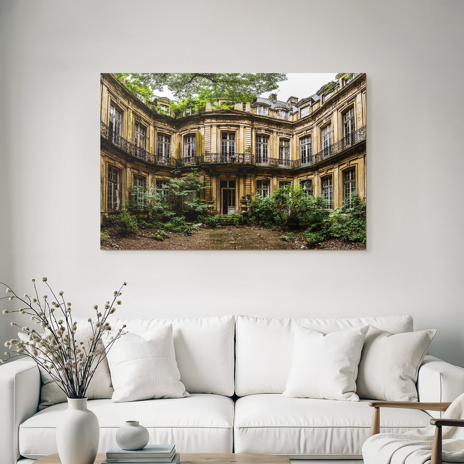Verlassenes Innenhof Eines Historischen Gebaudes Mit Pflanzen Und Decay | Lost Places | Architektur