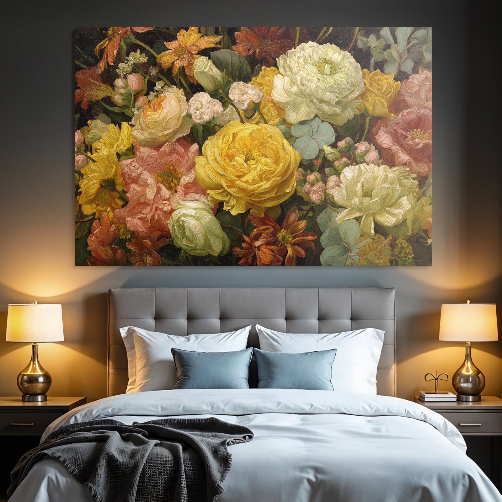 Trocken Retro Flowers Lebendige Florale Arrangement Mit Bunten