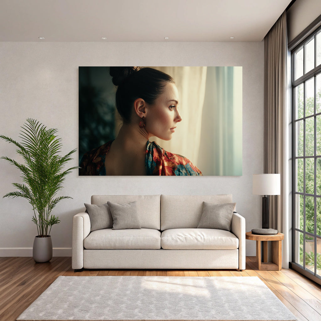 Portrait Von Einer Fraün Die Nachdenklich Aus Dem Fenster Sieht | Aktkunst und Sinnlichkeit | Menschen und Emotionen