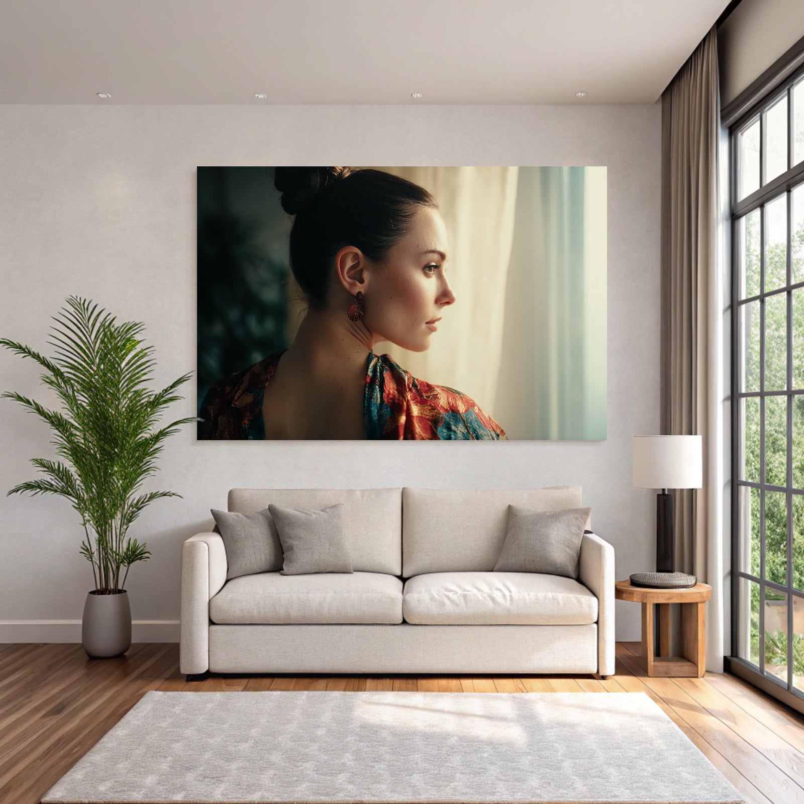 Portrait Von Einer Fraün Die Nachdenklich Aus Dem Fenster Sieht | Aktkunst und Sinnlichkeit | Menschen und Emotionen