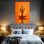 Yoga Meditation Meditierende Figur Im Orangen Hintergrund Ruhige Spiritualität | Yoga und Meditation | Themen und Hobbys