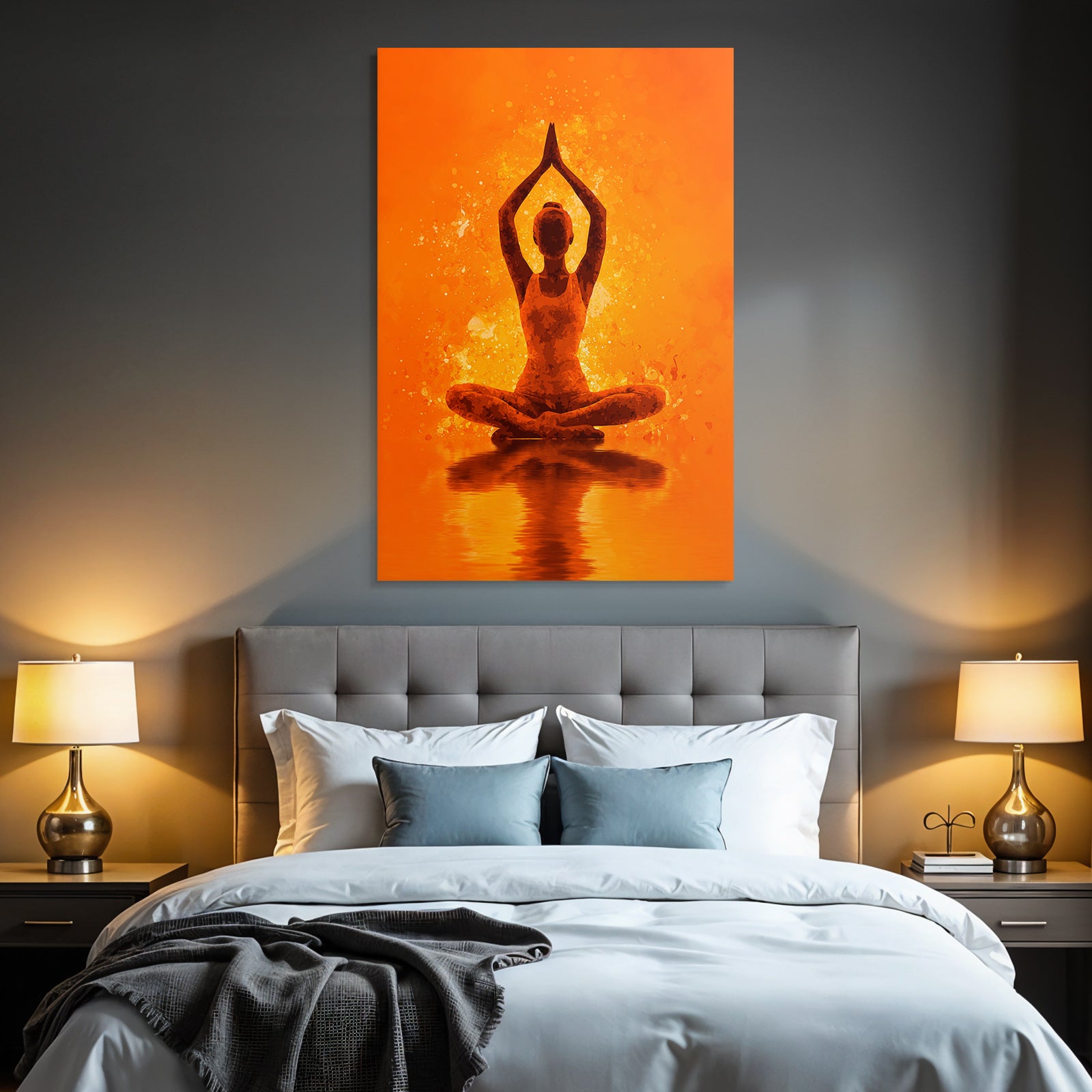 Yoga Meditation Meditierende Figur Im Orangen Hintergrund Ruhige Spiritualität | Yoga und Meditation | Themen und Hobbys