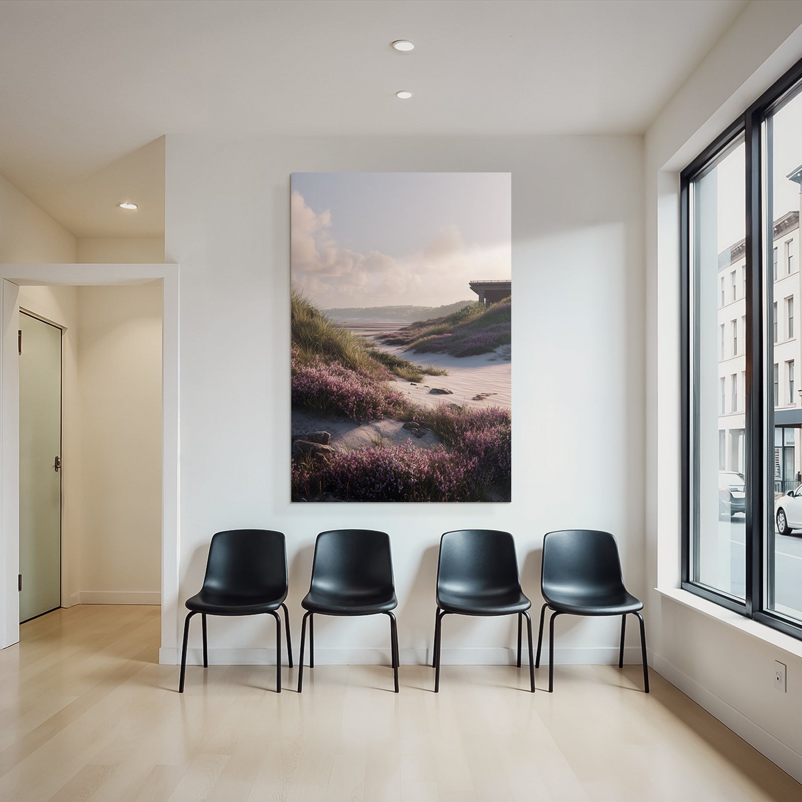 Friedliche Landschaft Strand Sonnenaufgang Blumen Dunen | Duenen und Heide | Landschaften
