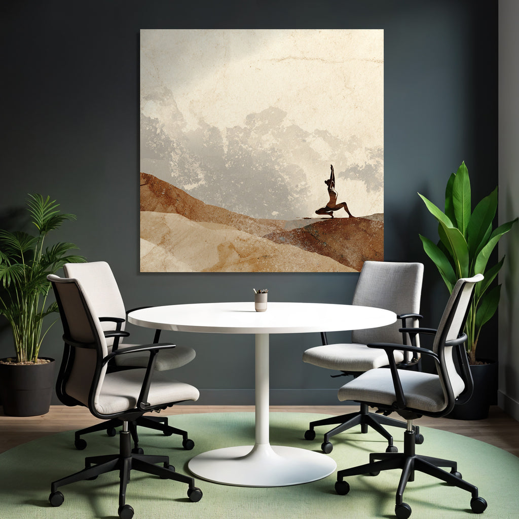 Yoga Meditation Yoga Pose Tranquil Nature Illustration Texturiert Erde Töne Abstract | Yoga und Meditation | Themen und Hobbys