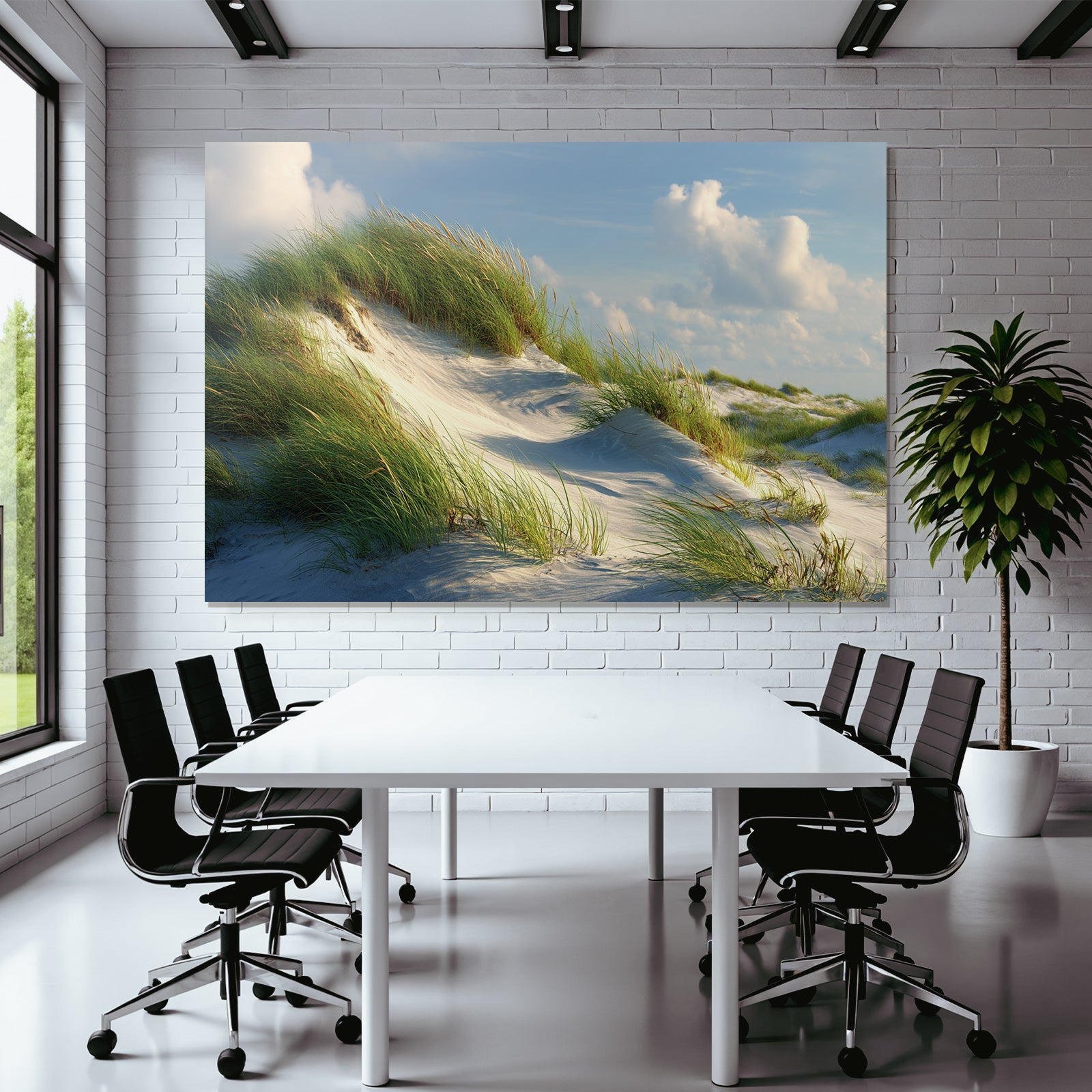 Sandy Dunes Mit Grünem Gras Unter Blaüm Himmel | Duenen und Heide | Landschaften