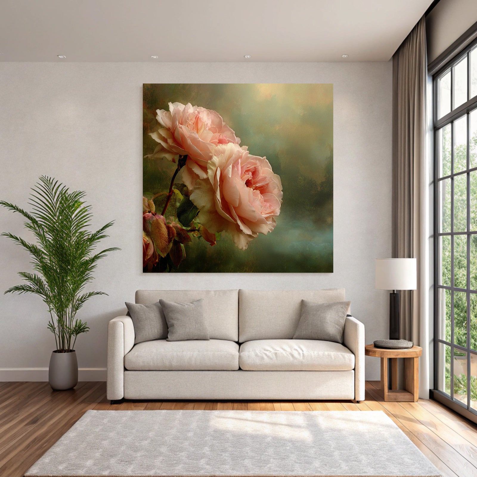 Zwei Rosa Rosen Vor Weichem Hintergrund