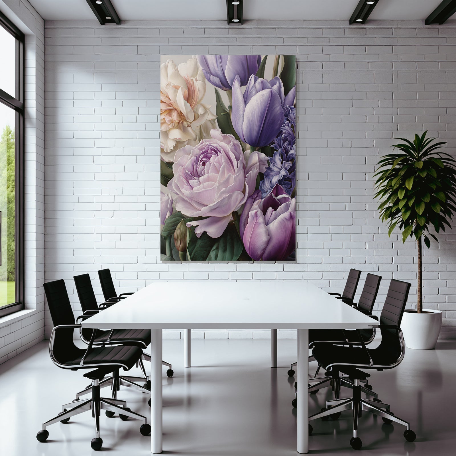 Strauss Pfingstrosen Und Tulpen In Sanften Farben