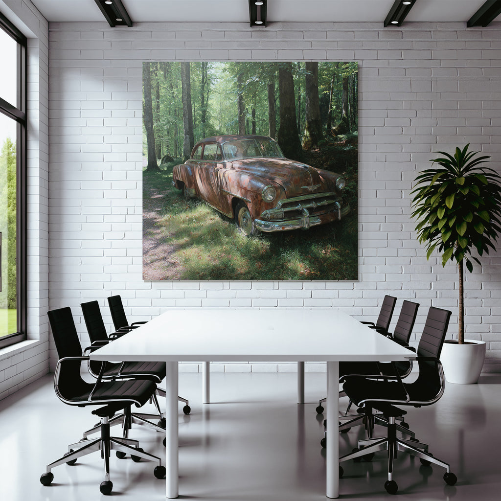 Alte Gerostete Autos In Einem Grünen Wald | Duenen und Heide | Landschaften